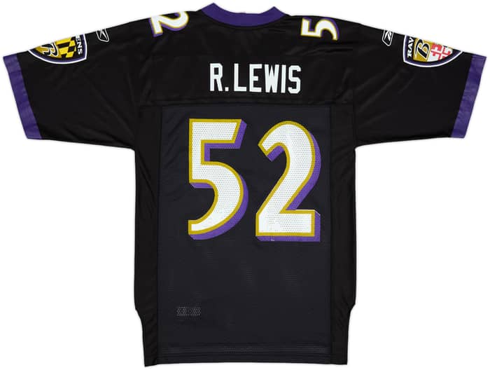 2005-06 Baltimore Ravens R.Lewis #52 Reebok On Field Alternate Jersey - 7/10 - (S)
