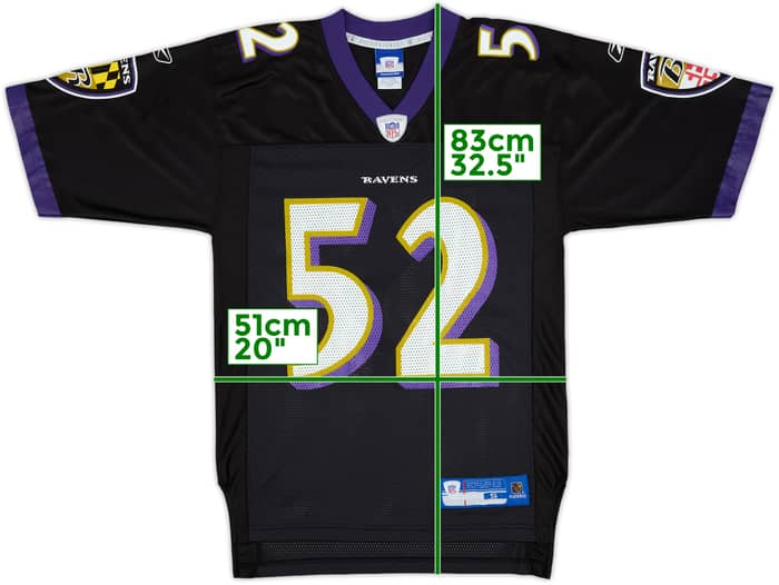 2005-06 Baltimore Ravens R.Lewis #52 Reebok On Field Alternate Jersey - 7/10 - (S)