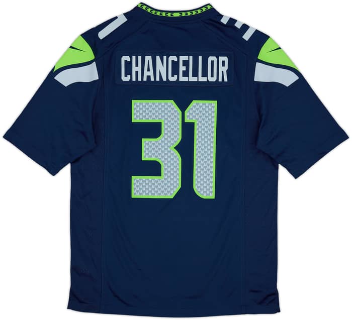 2012-18 Seattle Seahawks Chancellor #31 Nike Game Home Jersey - 9/10 - (M)
