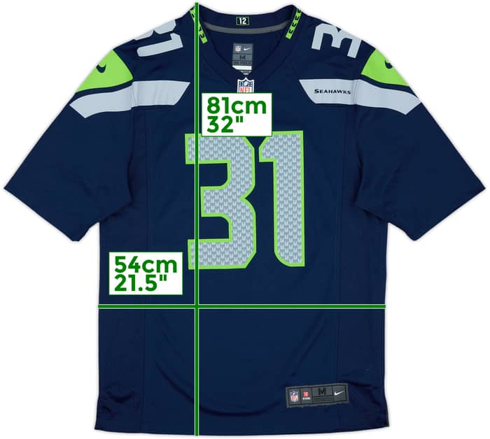 2012-18 Seattle Seahawks Chancellor #31 Nike Game Home Jersey - 9/10 - (M)