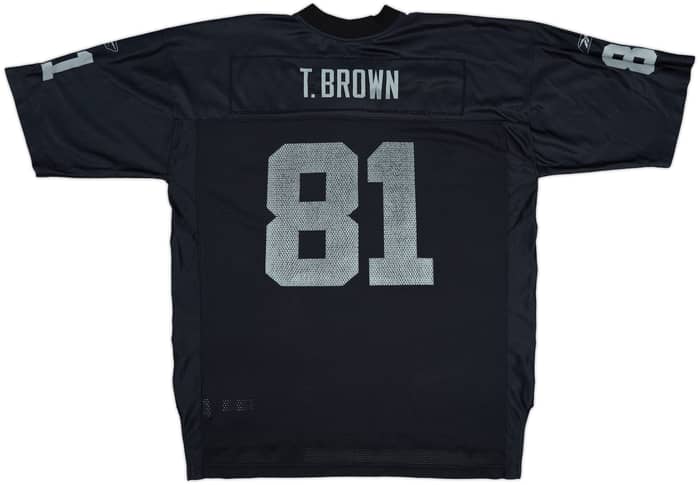 2002-03 Oakland Raiders T.Brown #81 Reebok On Field Home Jersey - 5/10 - (XL)