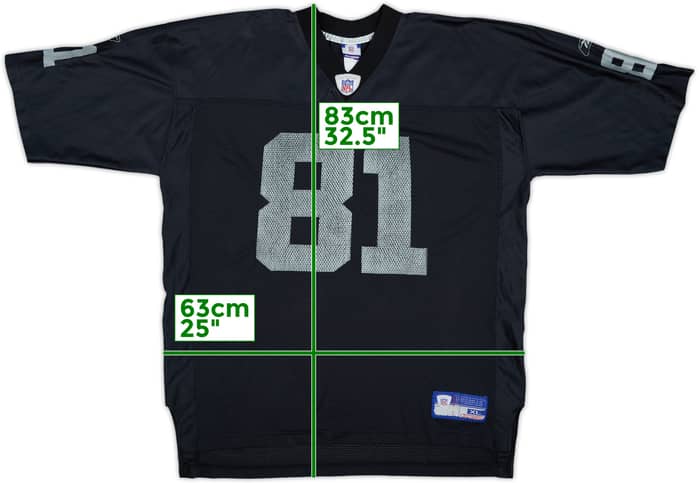 2002-03 Oakland Raiders T.Brown #81 Reebok On Field Home Jersey - 5/10 - (XL)