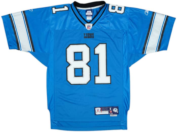 2007 Detroit Lions Johnson #81 Reebok Premier Home Jersey - 8/10 - (S)