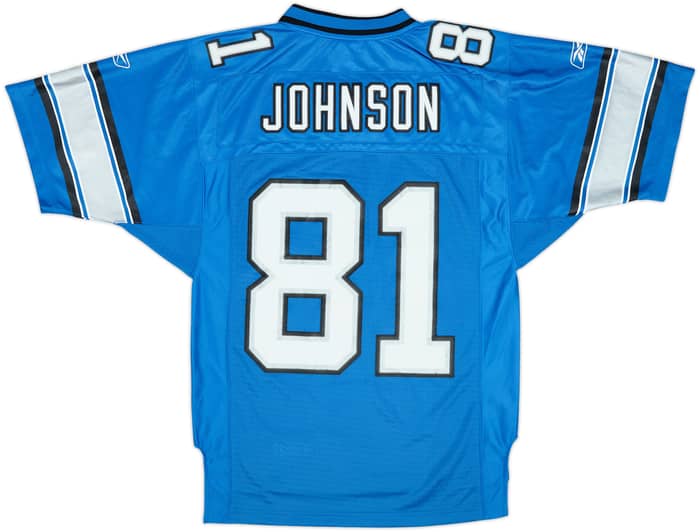 2007 Detroit Lions Johnson #81 Reebok Premier Home Jersey - 8/10 - (S)