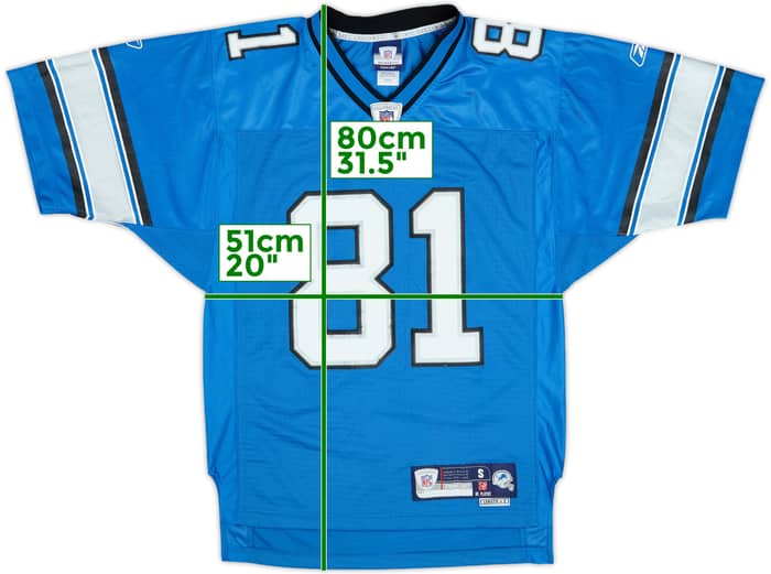 2007 Detroit Lions Johnson #81 Reebok Premier Home Jersey - 8/10 - (S)