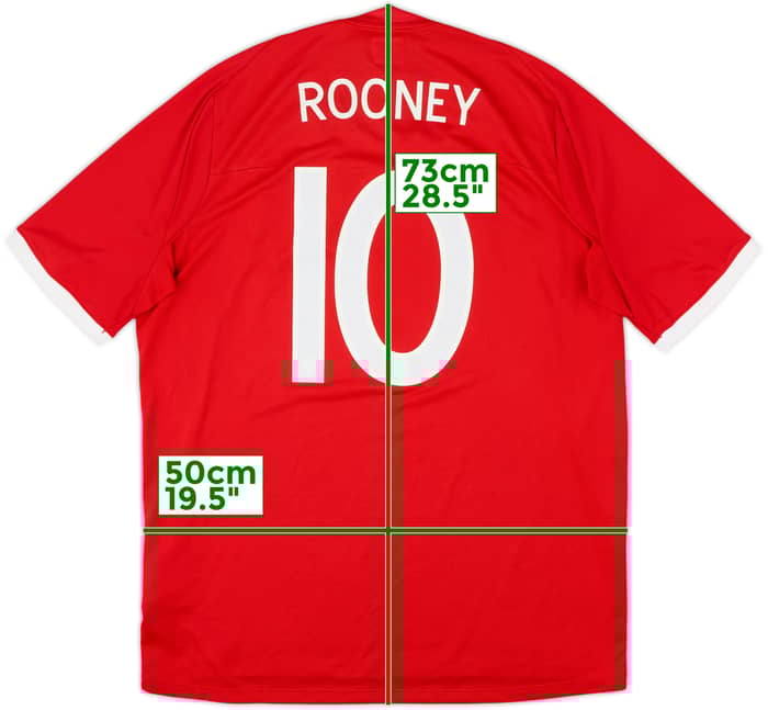 2010-11 England Away Shirt Rooney #10 - 8/10 - (XL)