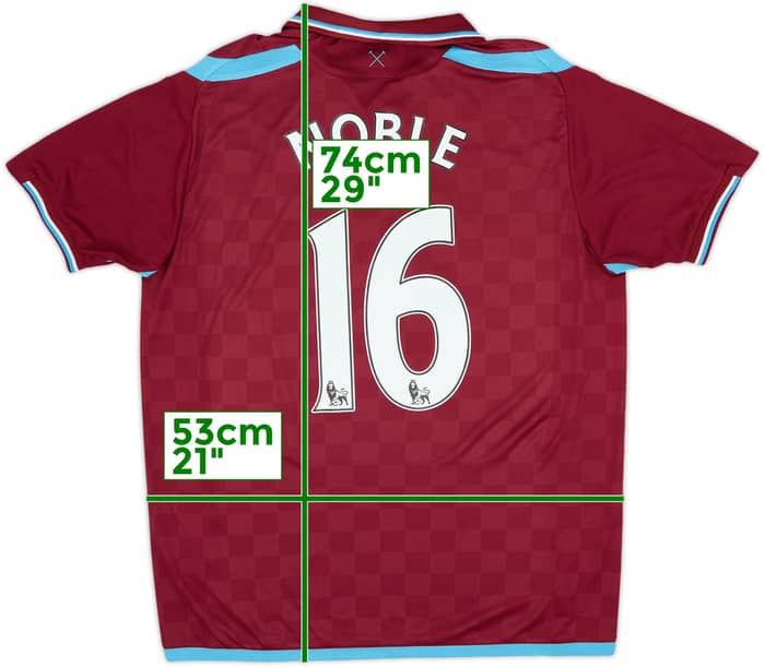 2009-10 West Ham Home Shirt Noble #16 - 8/10 - (M)