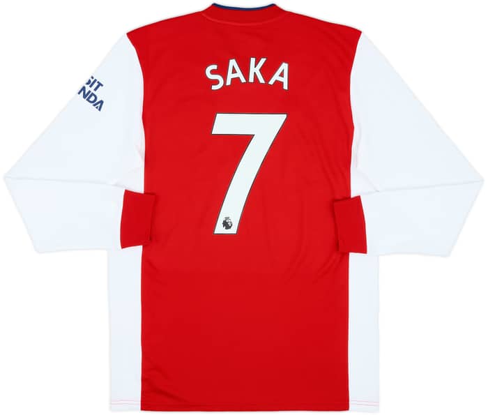 2021-22 Arsenal Home L/S Shirt Saka #7 - 8/10 - (M)