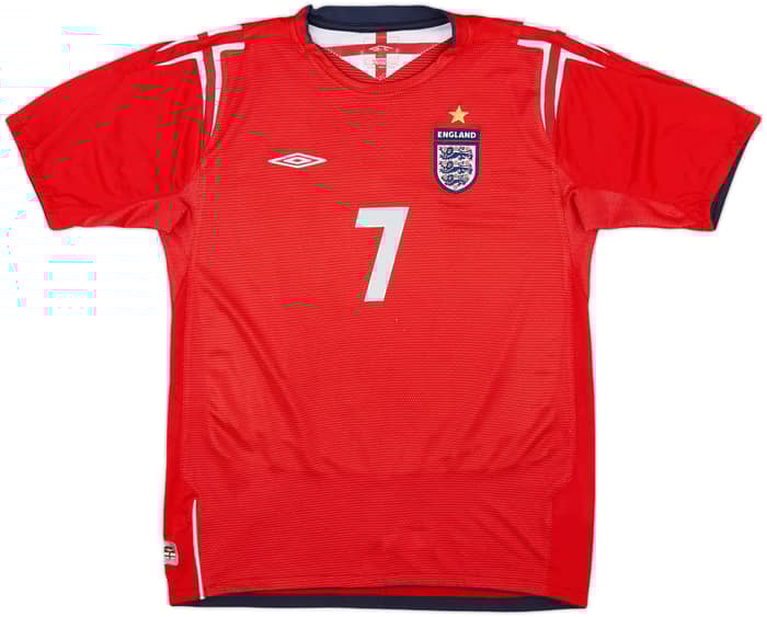 2004-06 England Away Shirt Beckham #7 - 9/10 - (XL.Boys)