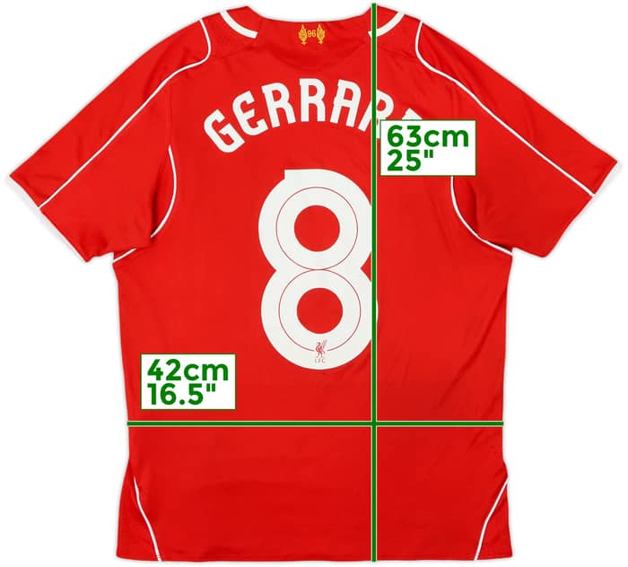2014-15 Liverpool Home Shirt Gerrard #8 - 7/10 - (S)