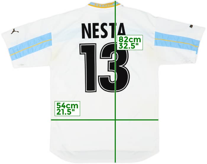 1999-00 Lazio Centenary Home Shirt Nesta #13 - 7/10 - (XL)