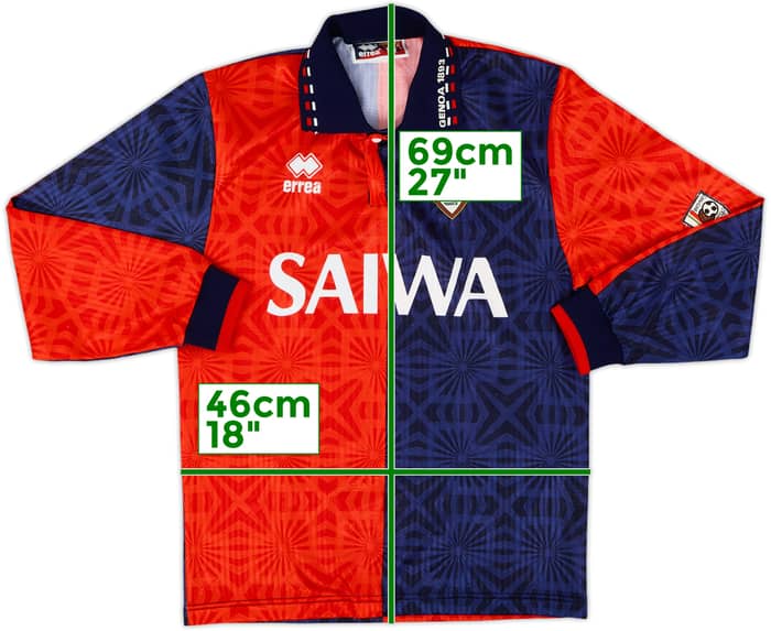 1992-94 Genoa Home L/S Shirt - 9/10 - (S)