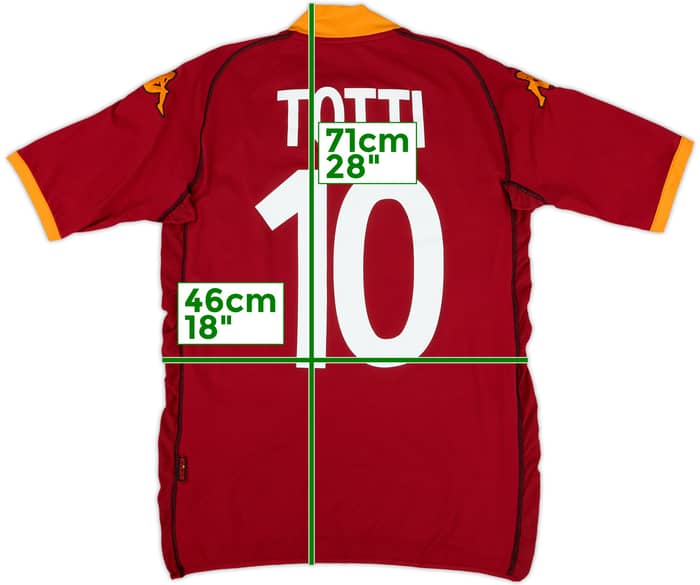 2002-03 Roma Home Shirt Totti #10 - 8/10 - (M)