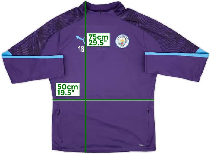 2018-19 Manchester City Player Issue Puma 1/4 Zip Drill Top #18 - 6/10 - (L)