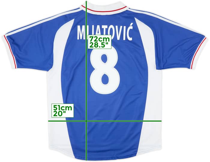 2000-01 Yugoslavia Home Shirt Mijatovic #8 - 8/10 - (L)