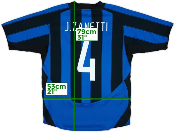 2003-04 Inter Milan Home Shirt Zanetti #4 - 6/10 - (M)