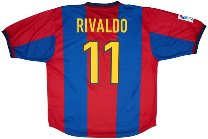 1998-00 Barcelona Home Shirt Rivaldo #11 - 9/10 - (XL)