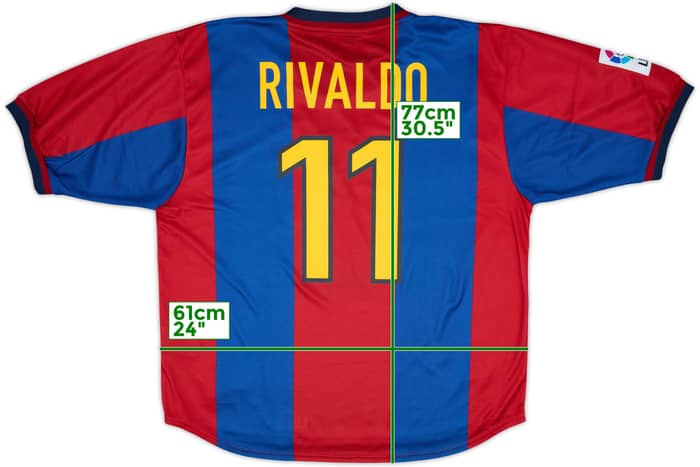 1998-00 Barcelona Home Shirt Rivaldo #11 - 9/10 - (XL)