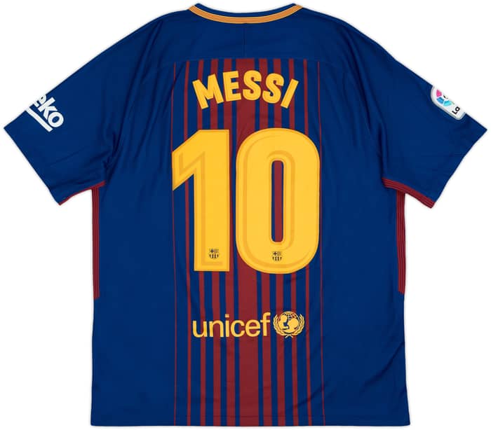 2017-18 Barcelona Home Shirt Messi #10 - 7/10 - (L)