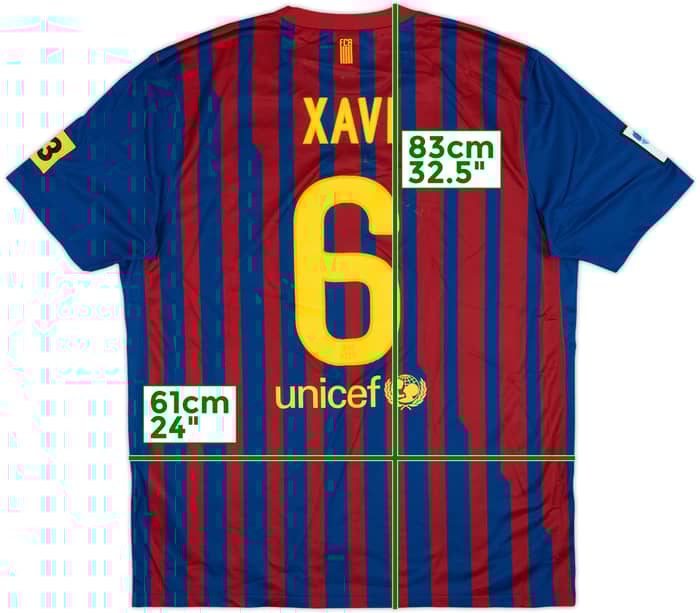2011-12 Barcelona Home Shirt Xavi #6 - 5/10 - (XL)