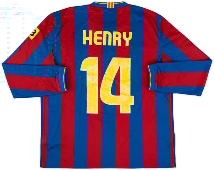 2009-10 Barcelona Home L/S Shirt Henry #14 - 6/10 - (L)