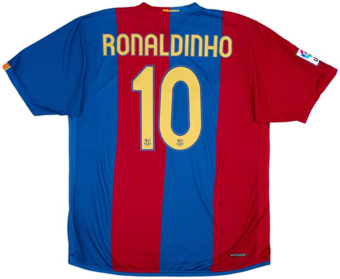 2006-07 Barcelona Home Shirt Ronaldinho #10 - 9/10 - (XL)