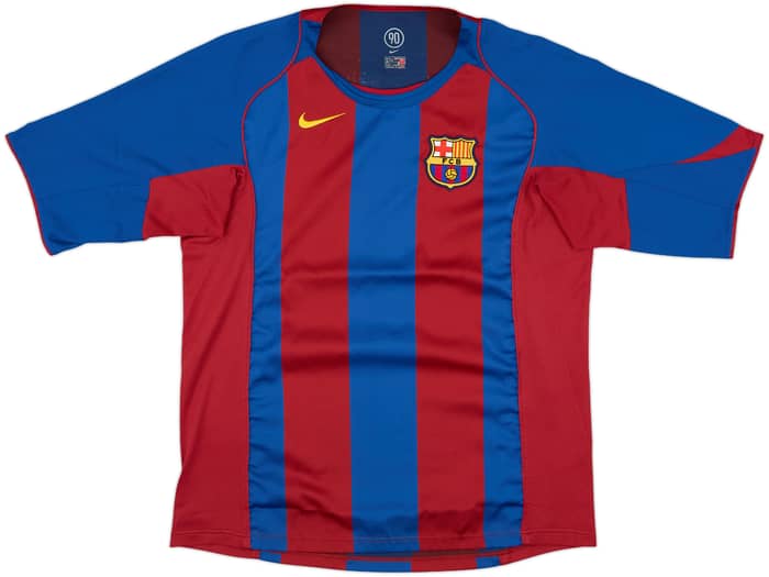 2004-05 Barcelona Home Shirt Ronaldinho #10 - 9/10 - (L)