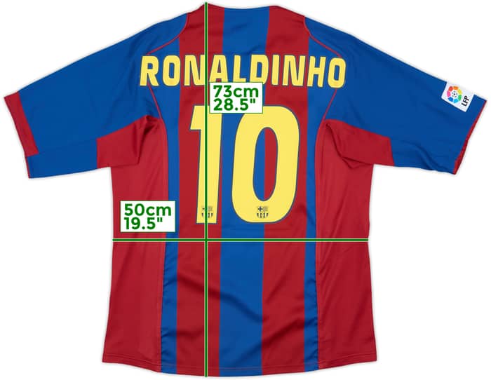 2004-05 Barcelona Home Shirt Ronaldinho #10 - 9/10 - (L)