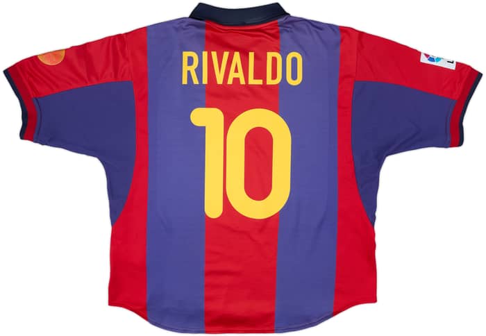 2000-01 Barcelona Home Shirt Rivaldo #10 - 7/10 - (XL)