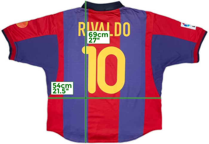 2000-01 Barcelona Home Shirt Rivaldo #10 - 7/10 - (XL)