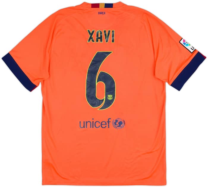2014-15 Barcelona Away Shirt Xavi #6 - 6/10 - (L)