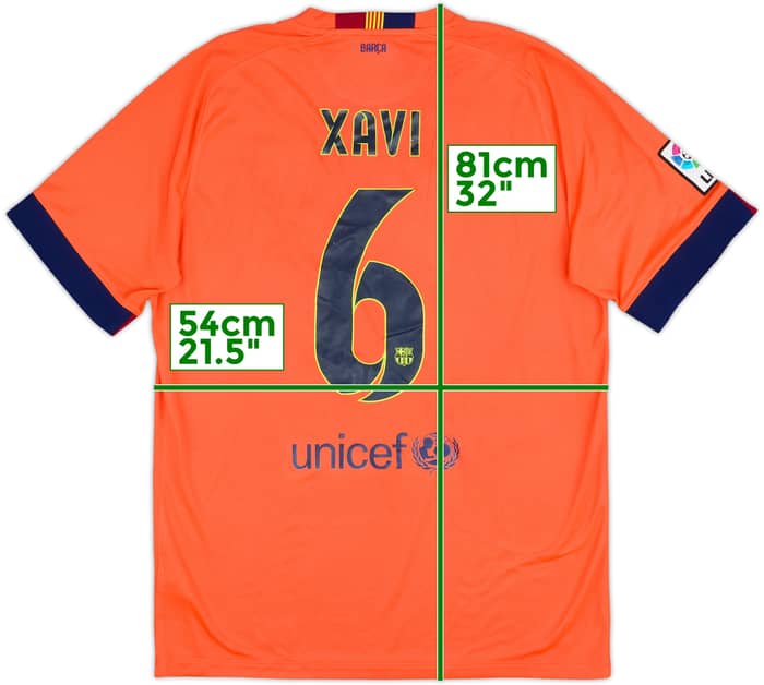 2014-15 Barcelona Away Shirt Xavi #6 - 6/10 - (L)