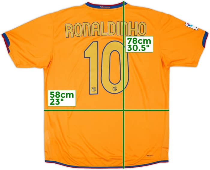 2006-08 Barcelona Away Shirt Ronaldinho #10 - 9/10 - (XL)