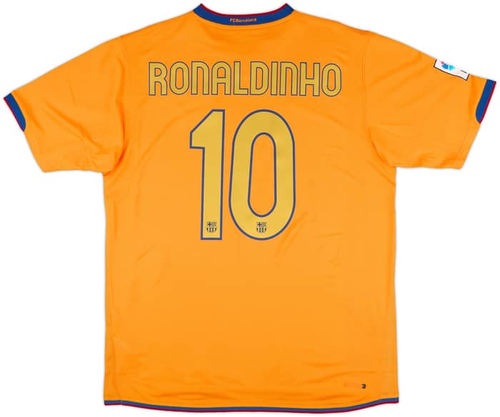 2006-08 Barcelona Away Shirt Ronaldinho #10 - 8/10 - (L)