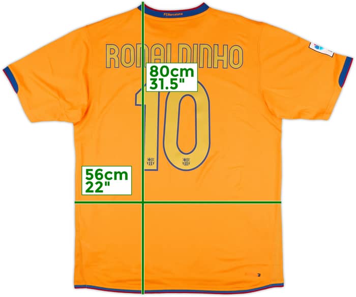 2006-08 Barcelona Away Shirt Ronaldinho #10 - 8/10 - (L)