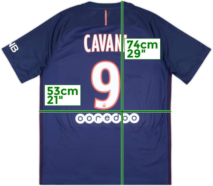2016-17 Paris Saint-Germain Home Shirt Cavani #9 - 8/10 - (L)