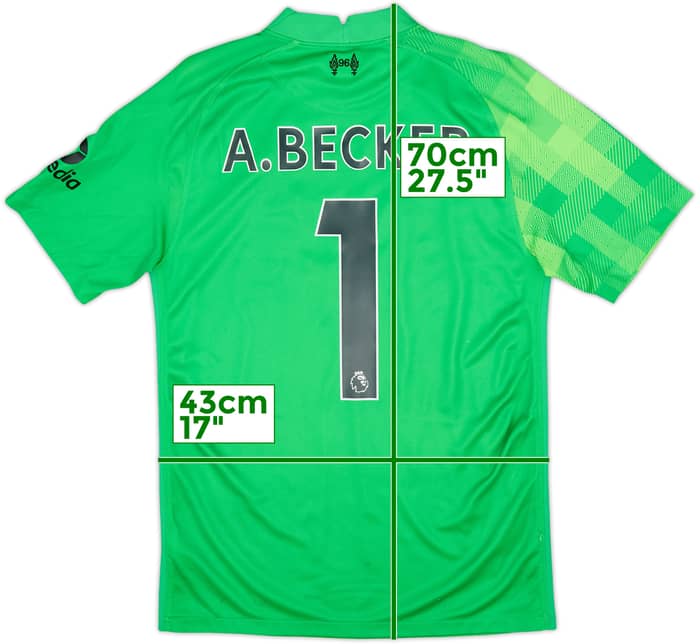 2021-22 Liverpool GK S/S Shirt A.Becker #1 - 8/10 - (S)