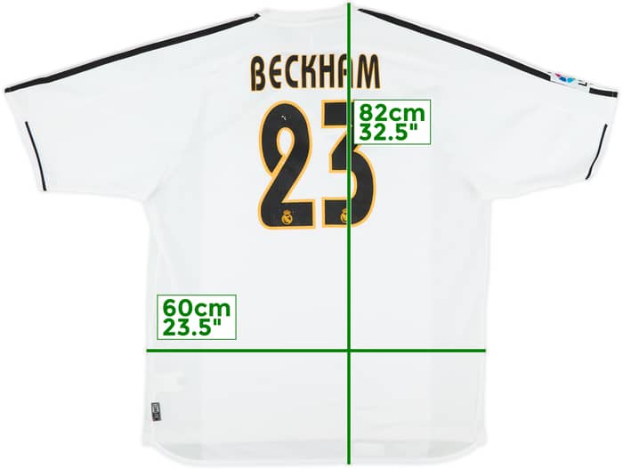 2003-04 Real Madrid Home Shirt Beckham #23 - 7/10 - (XL)
