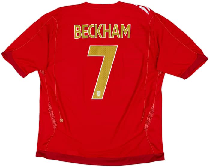 2006-08 England Away Shirt Beckham #7 - 6/10 - (XXL)