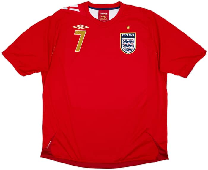 2006-08 England Away Shirt Beckham #7 - 6/10 - (XXL)