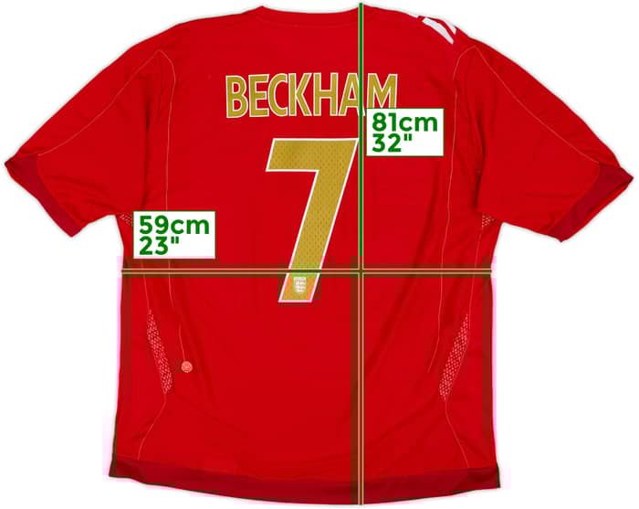 2006-08 England Away Shirt Beckham #7 - 6/10 - (XXL)