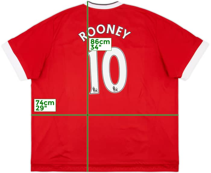 2015-16 Manchester United Home Shirt Rooney #10 - 10/10 - (3XL)