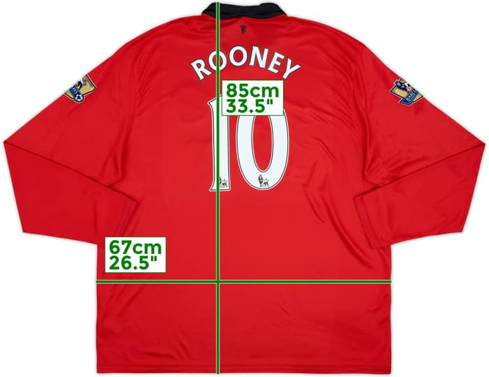 2013-14 Manchester United Home L/S Shirt Rooney #10 - 10/10 - (3XL)