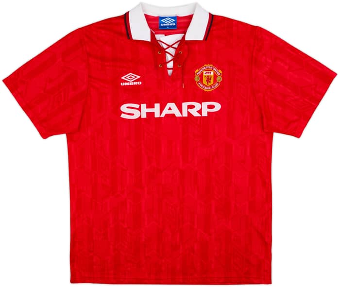 1992-94 Manchester United Home Shirt Cantona #7 - 9/10 - (XL)