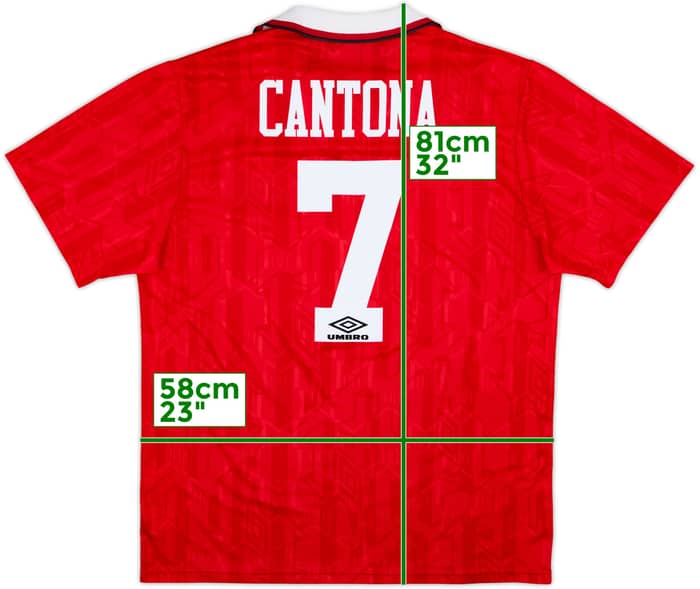 1992-94 Manchester United Home Shirt Cantona #7 - 9/10 - (XL)