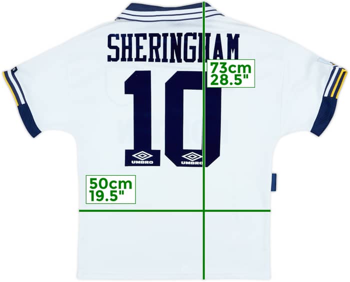 1993-95 Tottenham Home Shirt Sheringham #10 - 8/10 - (M)
