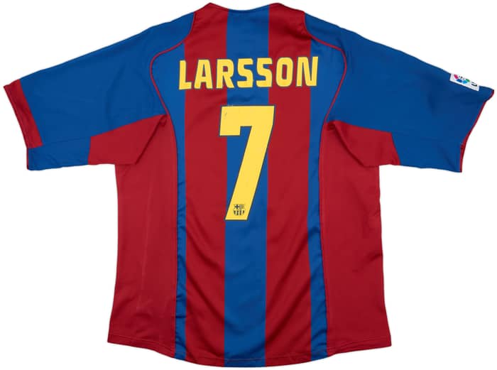 2004-05 Barcelona Home Shirt Larsson #7 - 6/10 - (L)