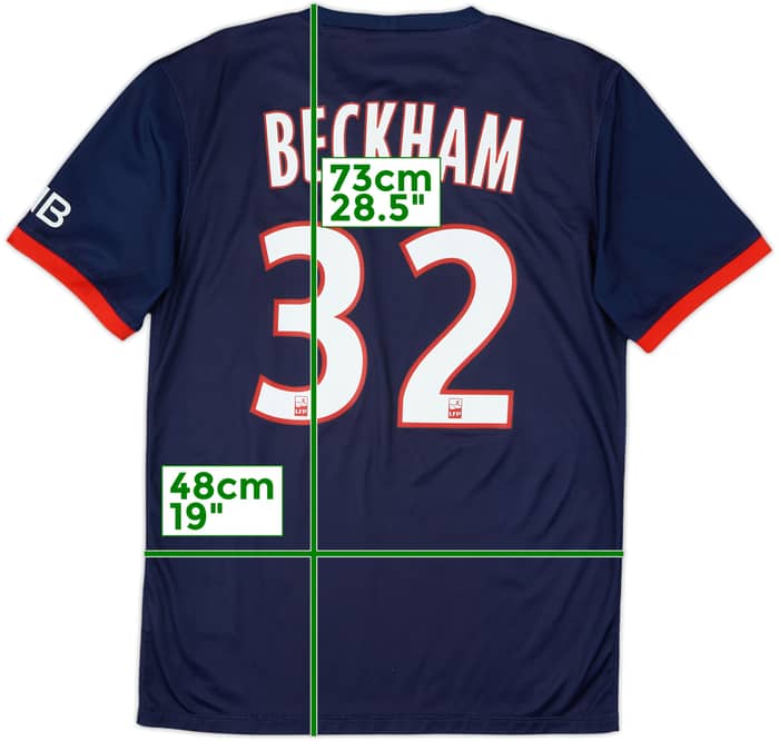 2013-14 Paris Saint-Germain Home Shirt Beckham #32 - 8/10 - (S)