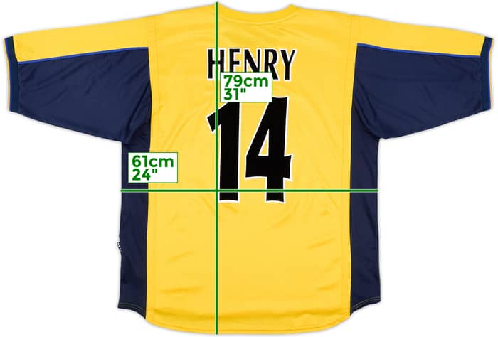 1999-01 Arsenal Away Shirt Henry #14 - 8/10 - (XL)