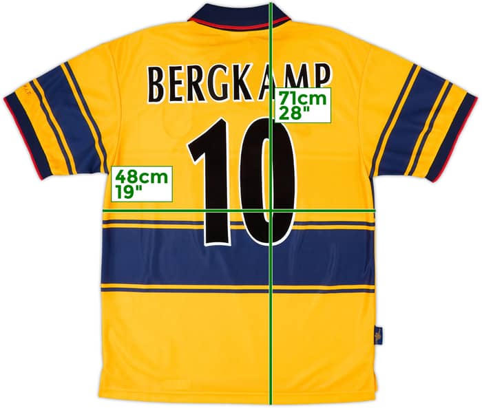 1997-99 Arsenal Away Shirt Bergkamp #10 - 8/10 - (M)